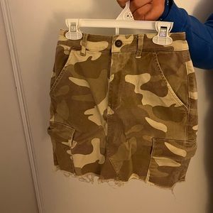 Tan camo jean skirt